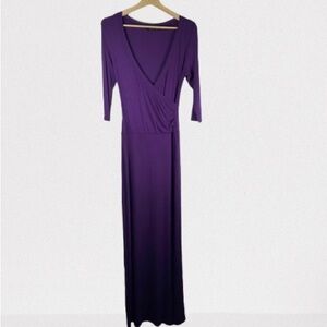 PattyBoutik Deep Purple Long Sleeve Dress
